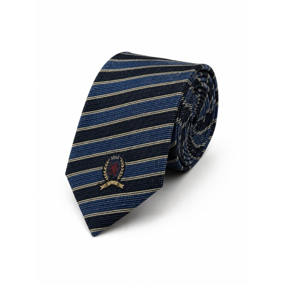 Tommy Hilfiger Mens Italian Silk Tie Striped Quiet Luxury Old Money Formal